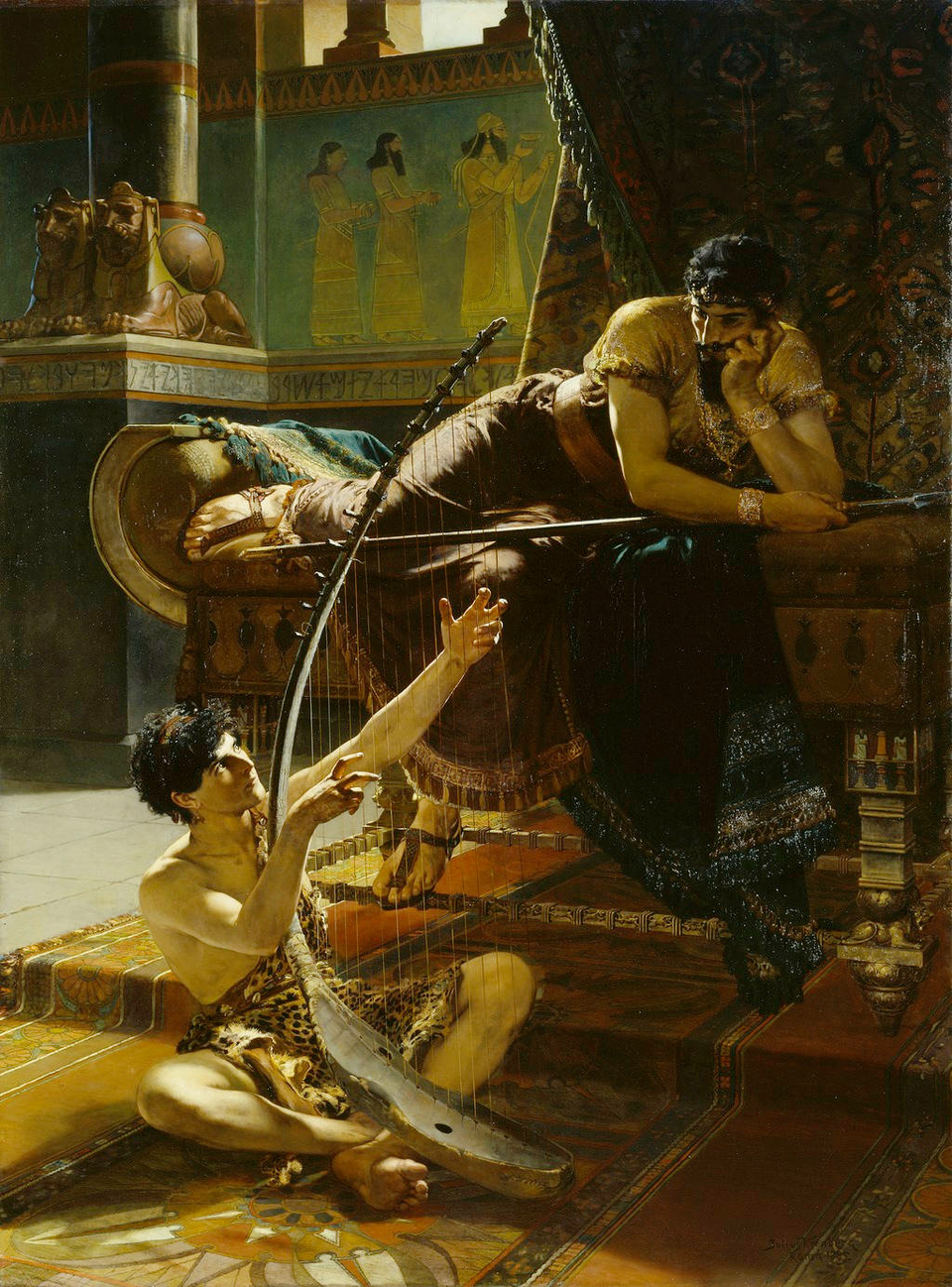 David and Saul with Harp by Julius Kronberg 1885 National Museum Stockholm Sweeden